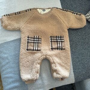 Adorable Tan Sherpa Kids Footie